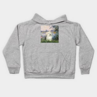 By the Seine by Monet Adapted to Include a Coton de Tulear Kids Hoodie